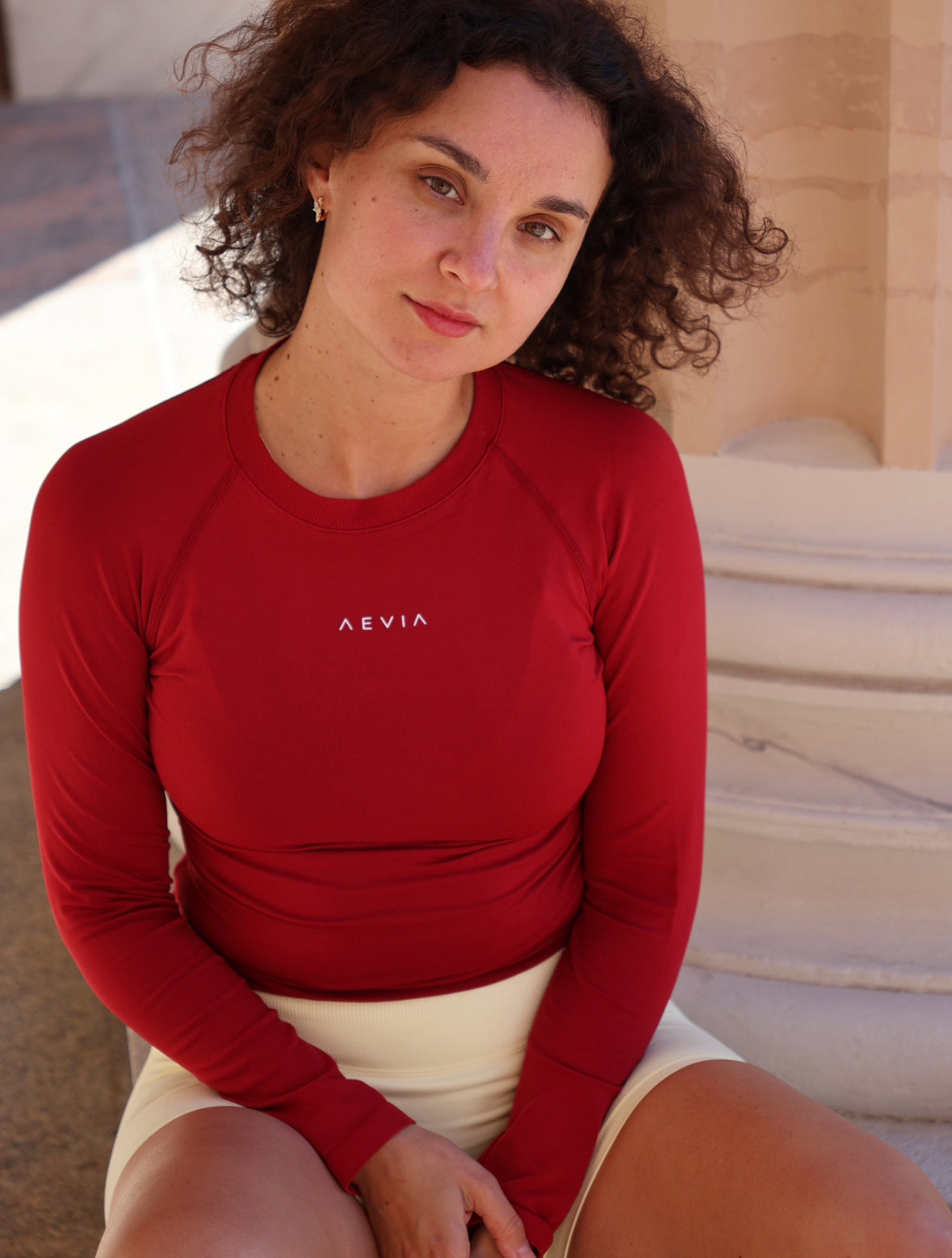 Shape Long Sleeve Wine Red
