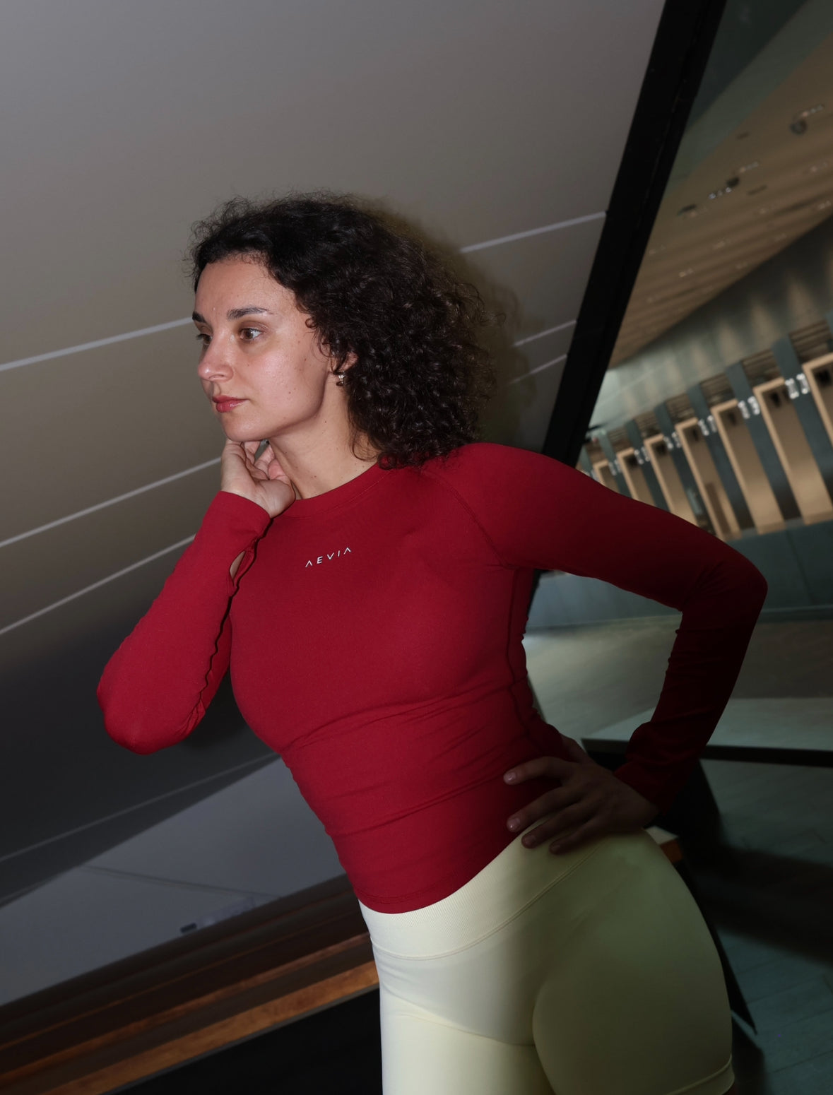 Shape Long Sleeve Wine Red